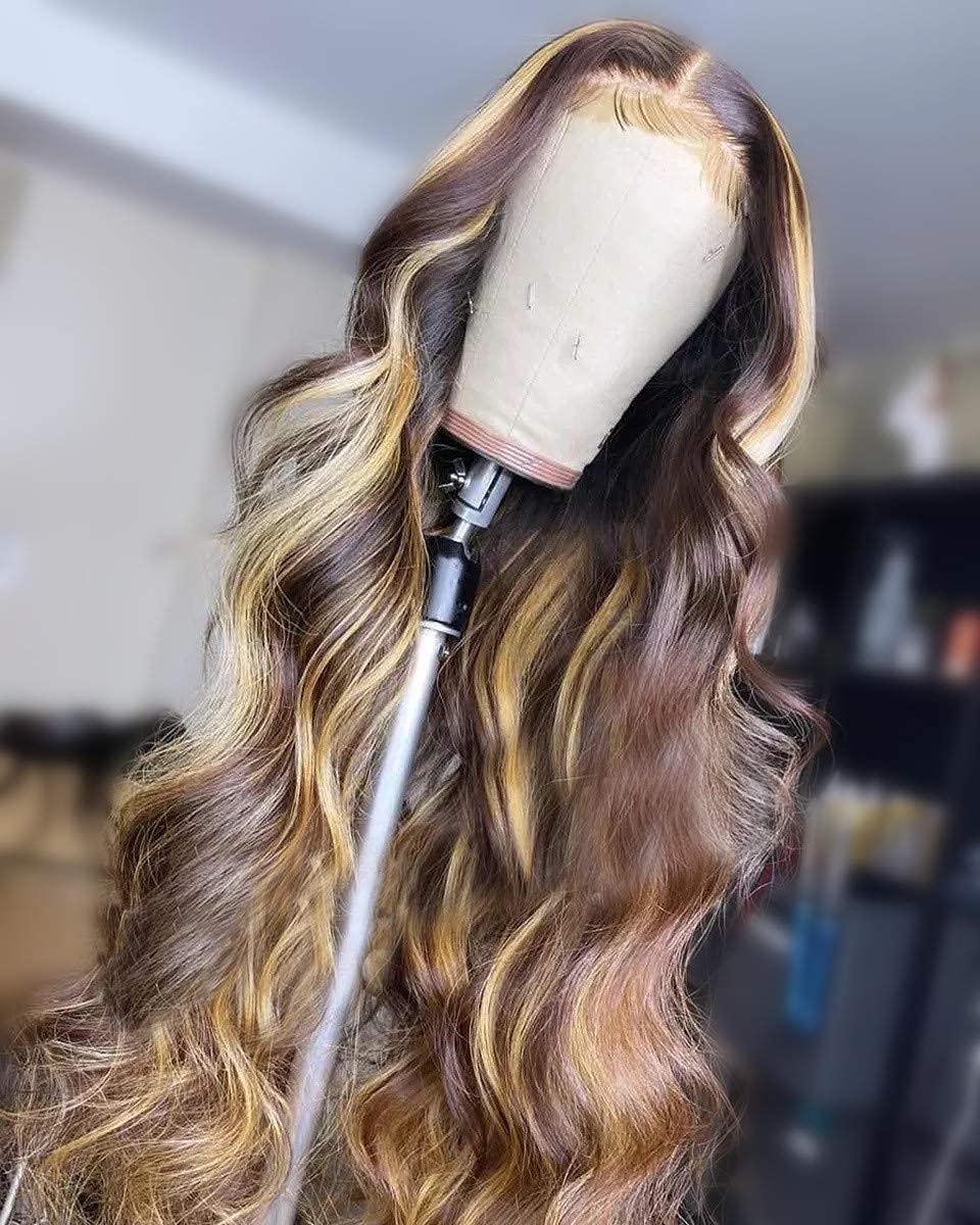 honey blonde body wave wig