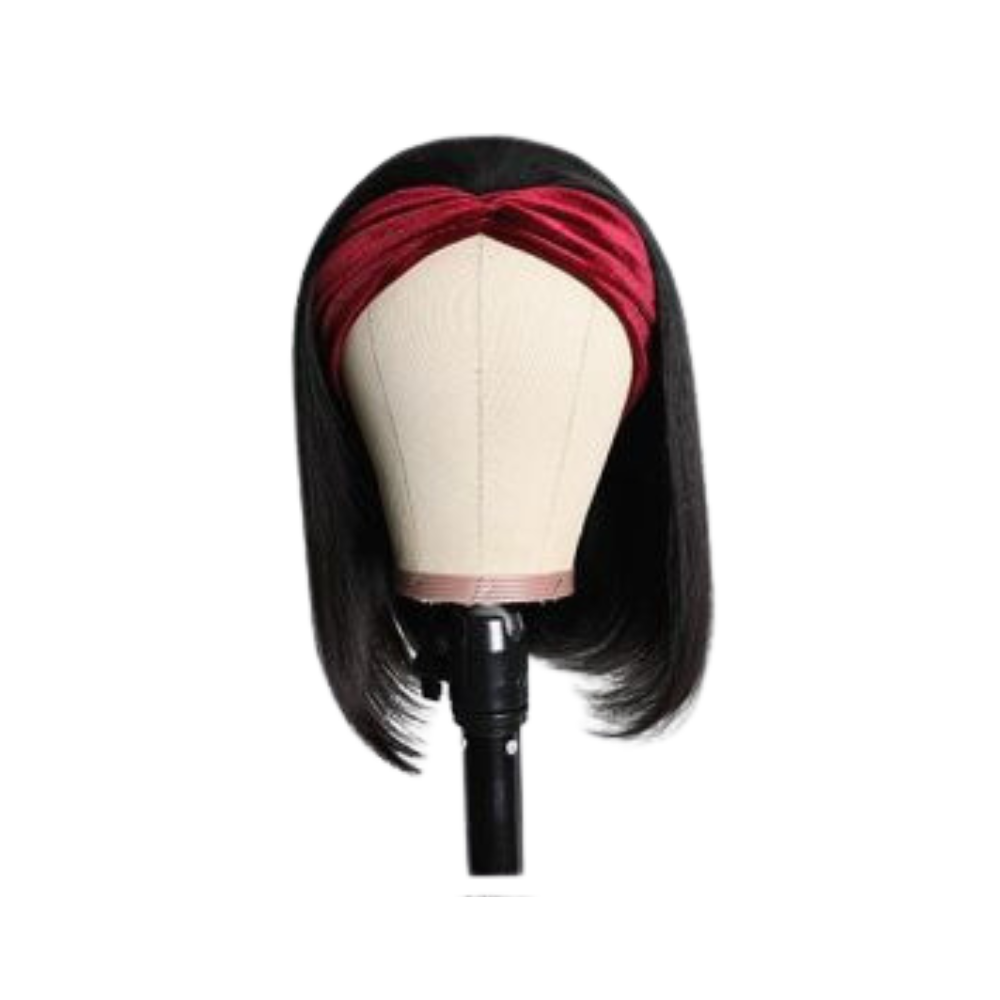 straight bob headband wig