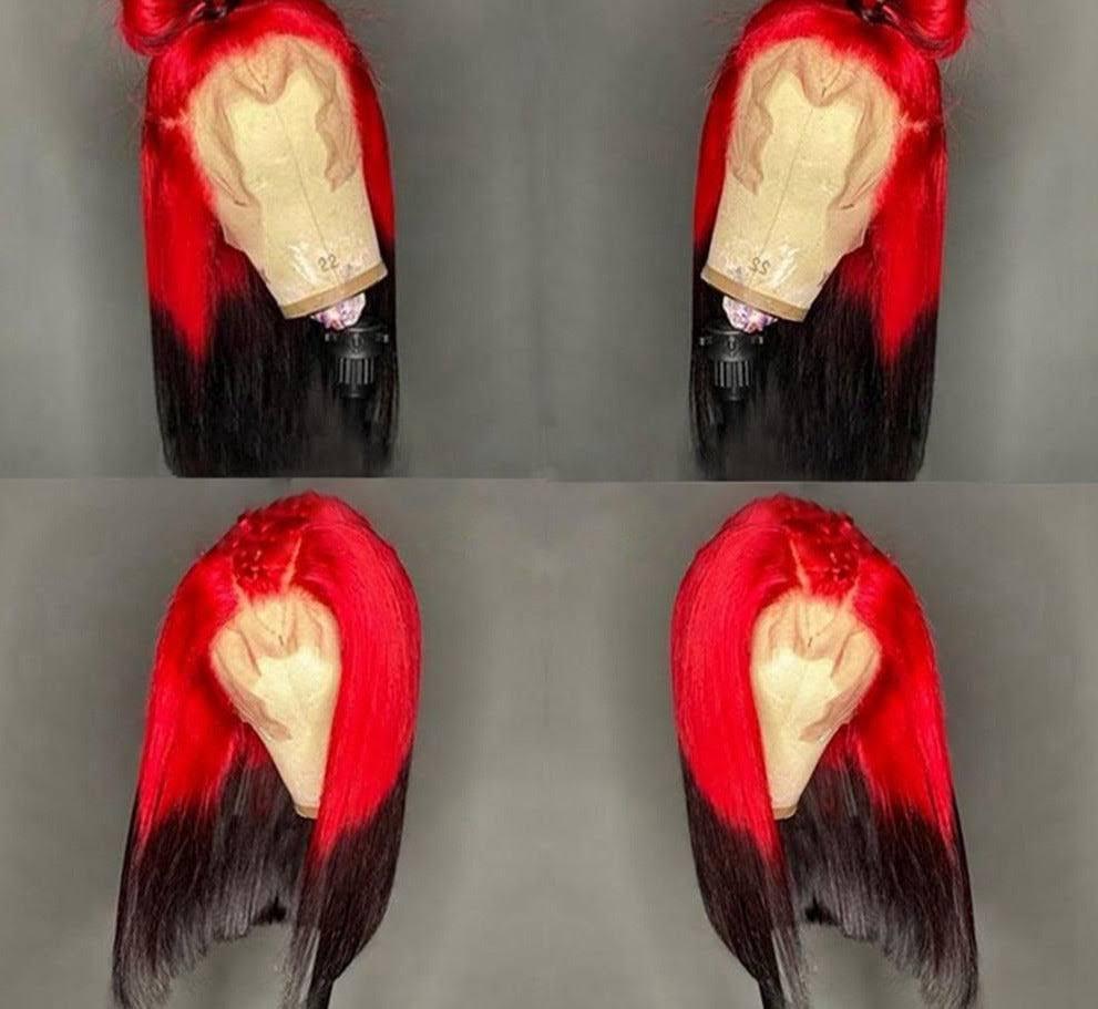 Ombre Red Bob Wig