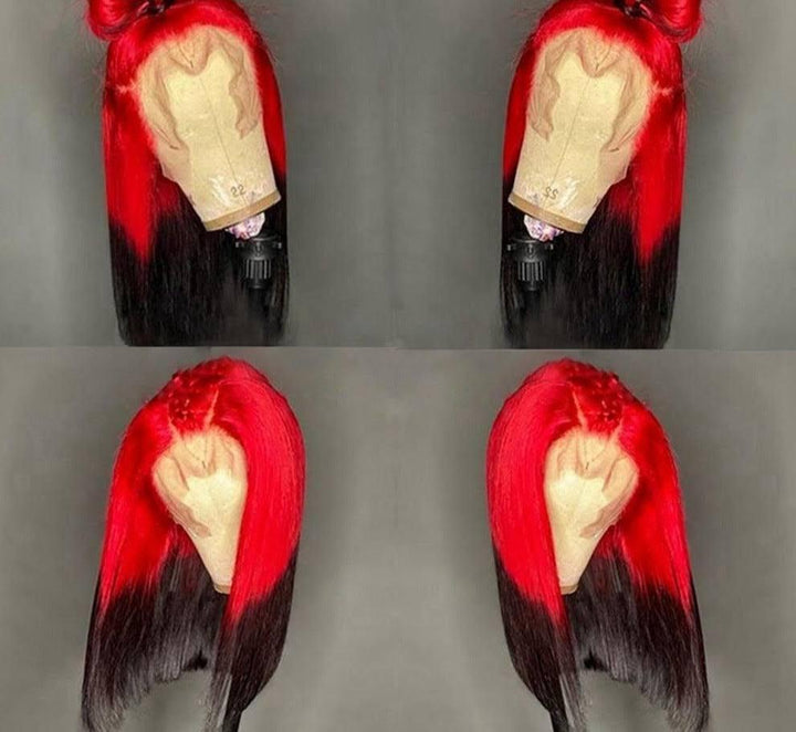 Ombre Red Bob Wig