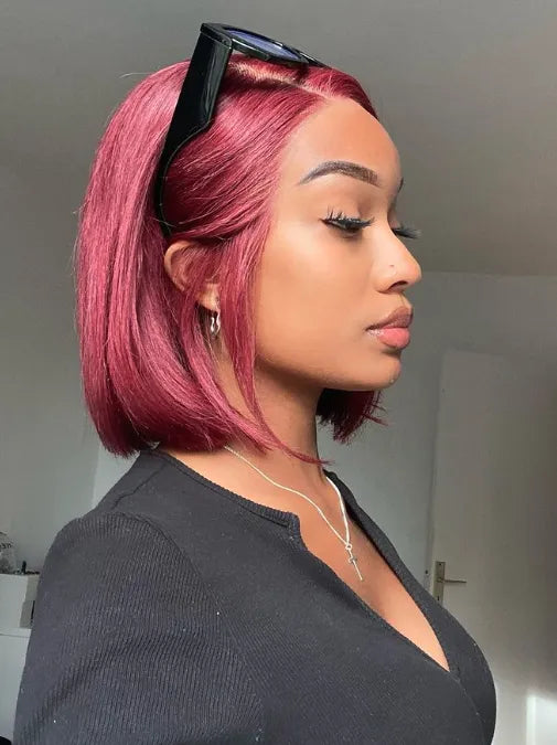 Burgundy Bob Lace Wig