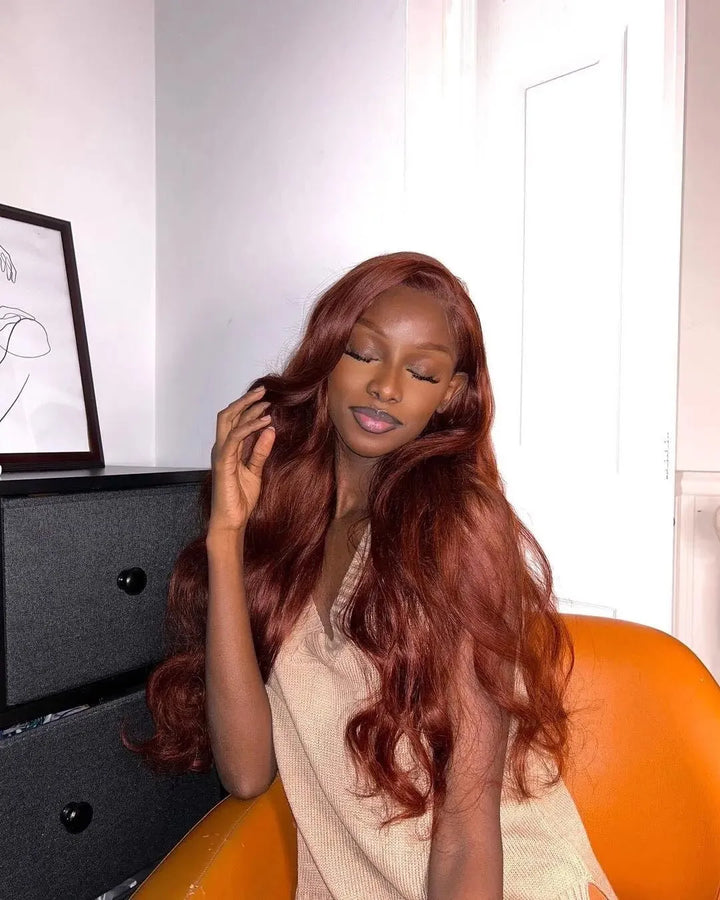 13x4 Reddish Brown Body Wave Wig