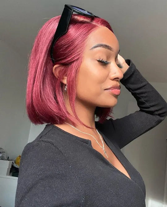 Burgundy Bob Lace Wig