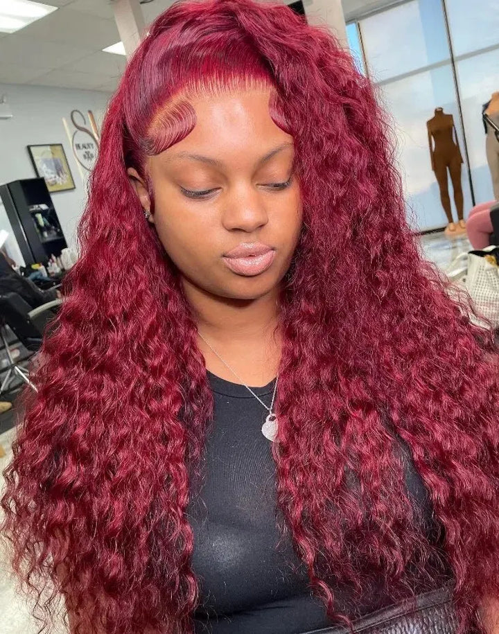 Burgundy Deep Wave Wig