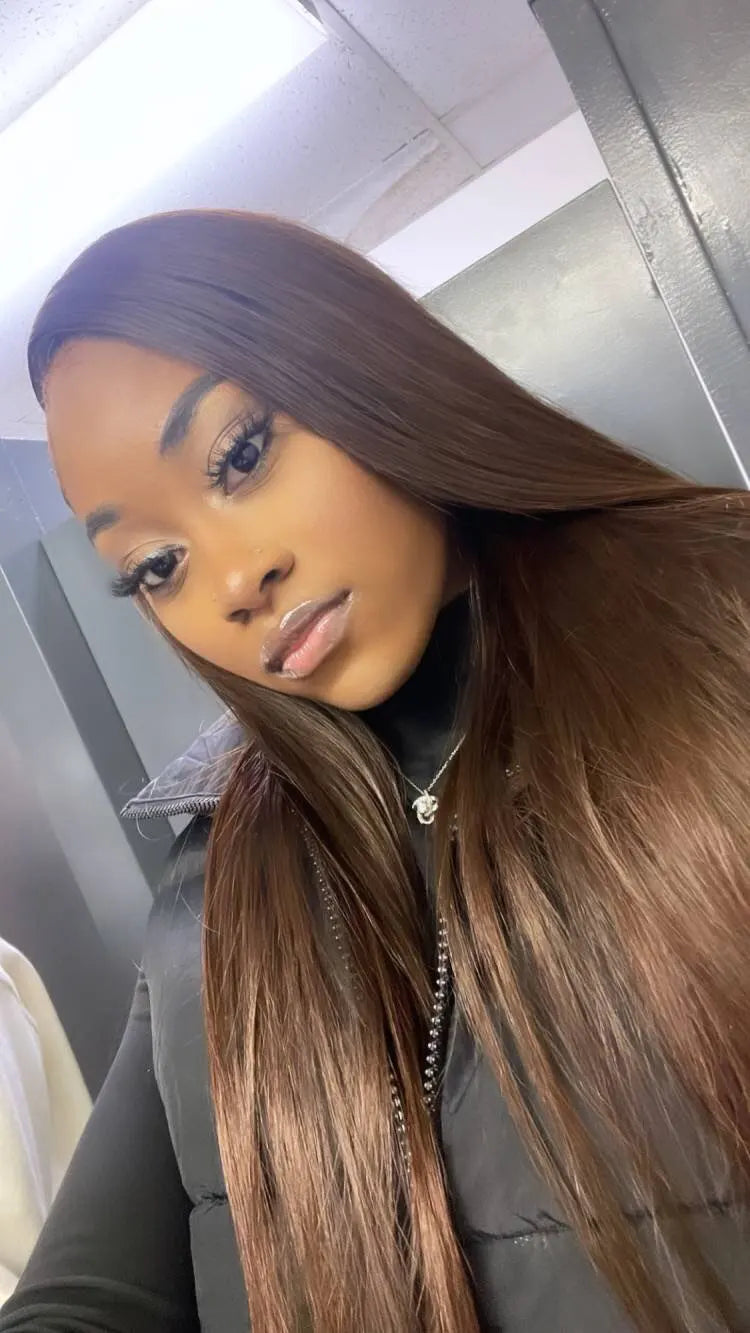 4x4 Chocolate Brown Straight Lace Wig
