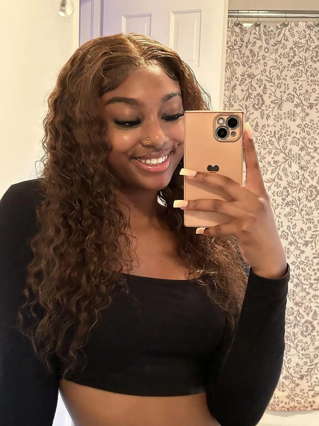 4x4 Deep Wave Chocolate Brown Wig