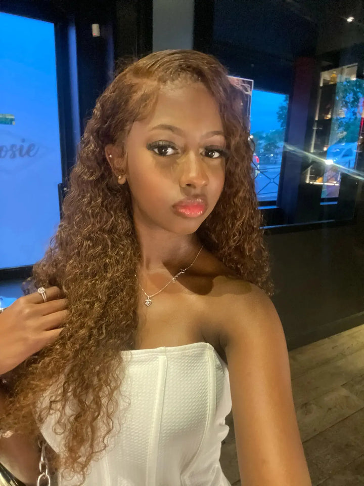 4x4 Deep Wave Chocolate Brown Wig
