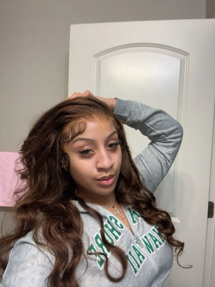 Perruque Body Wave Brun Chocolat
