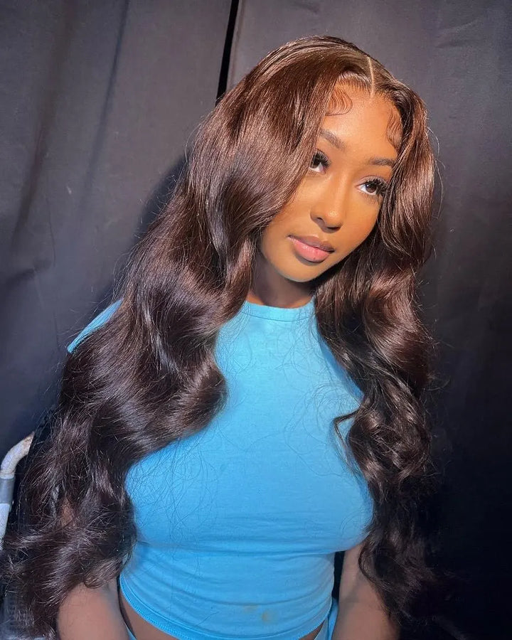 Perruque Body Wave Brun Chocolat