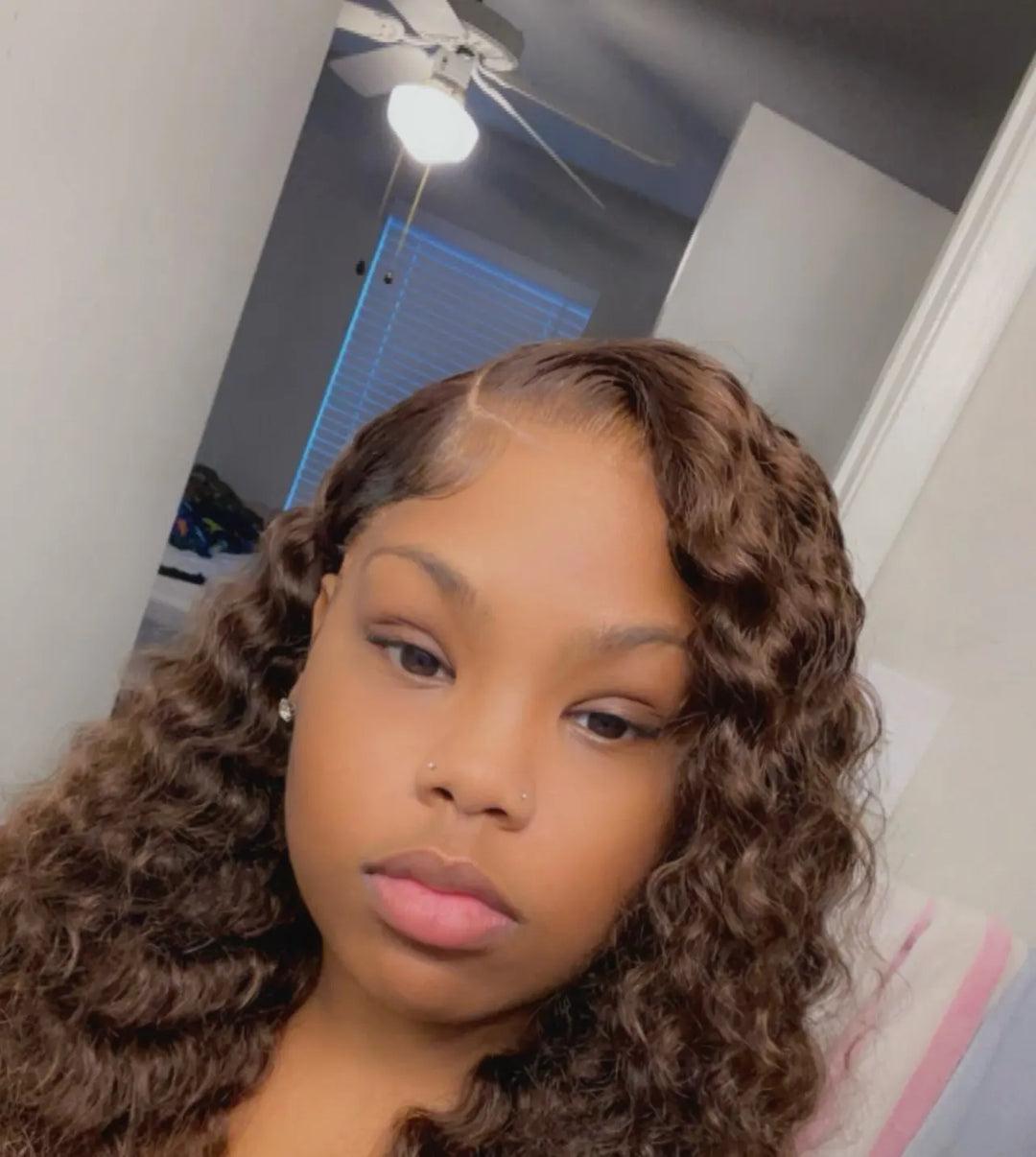 4x4 Deep Wave Chocolate Brown Wig