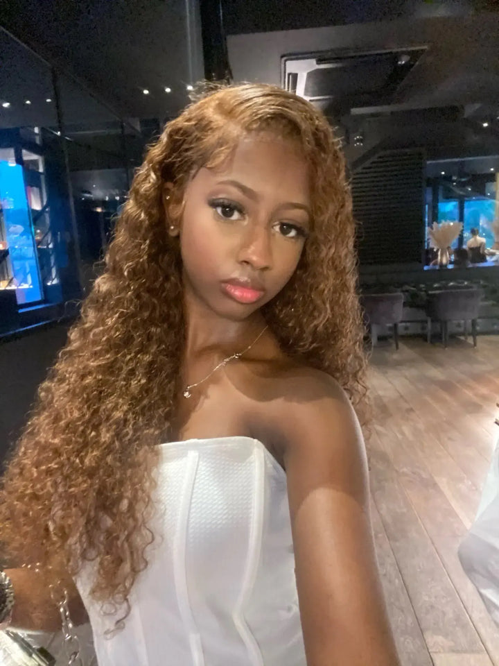 4x4 Deep Wave Chocolate Brown Wig