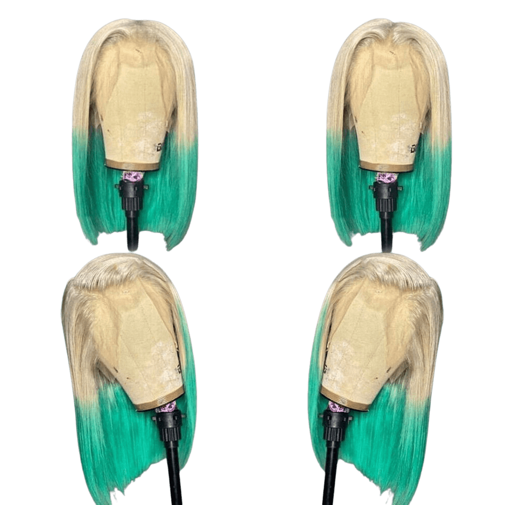 Green Ombre 4x4 Closure Lace Wig