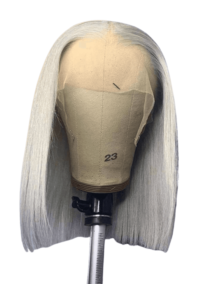 13x4 Grey BoB Straight Lace Wig 