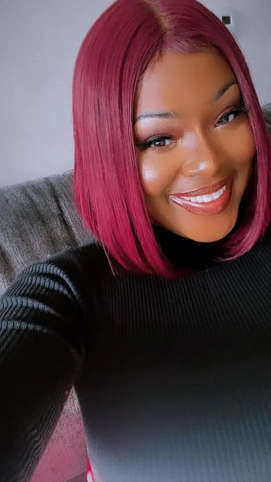 Burgundy Bob Lace Wig