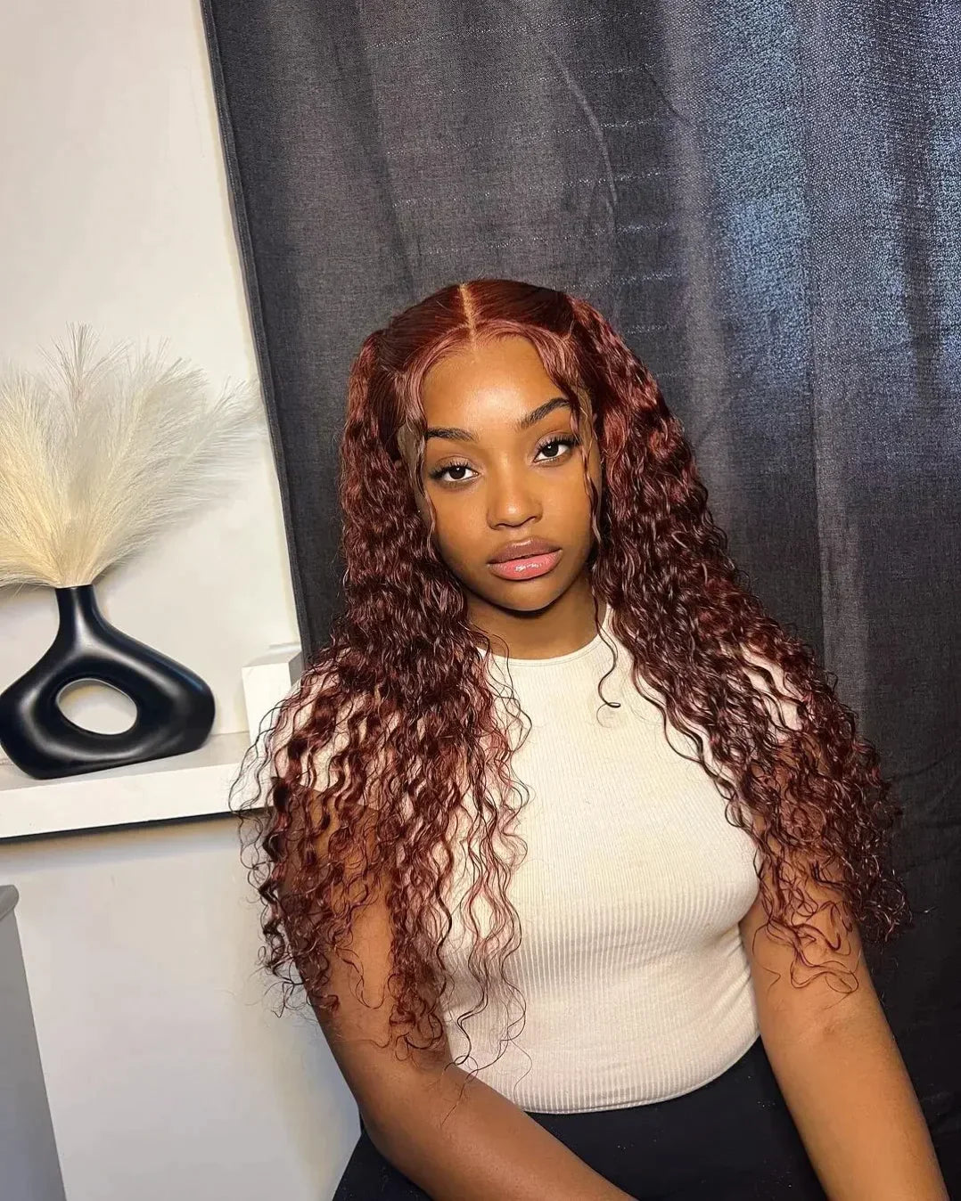 13x6 Reddish Brown Deep Wave Wig