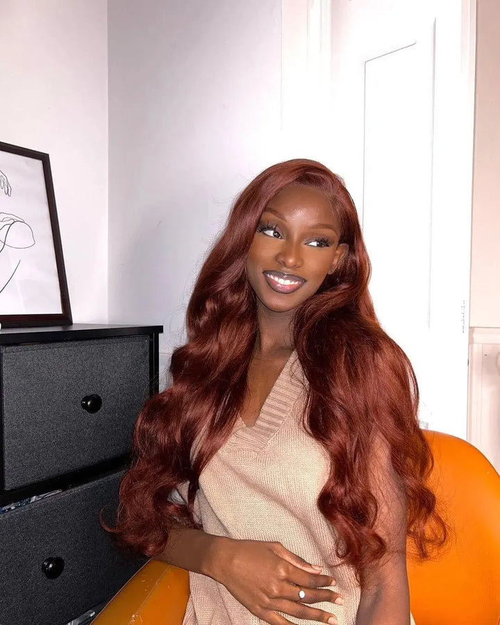 13x4 Reddish Brown Body Wave Wig