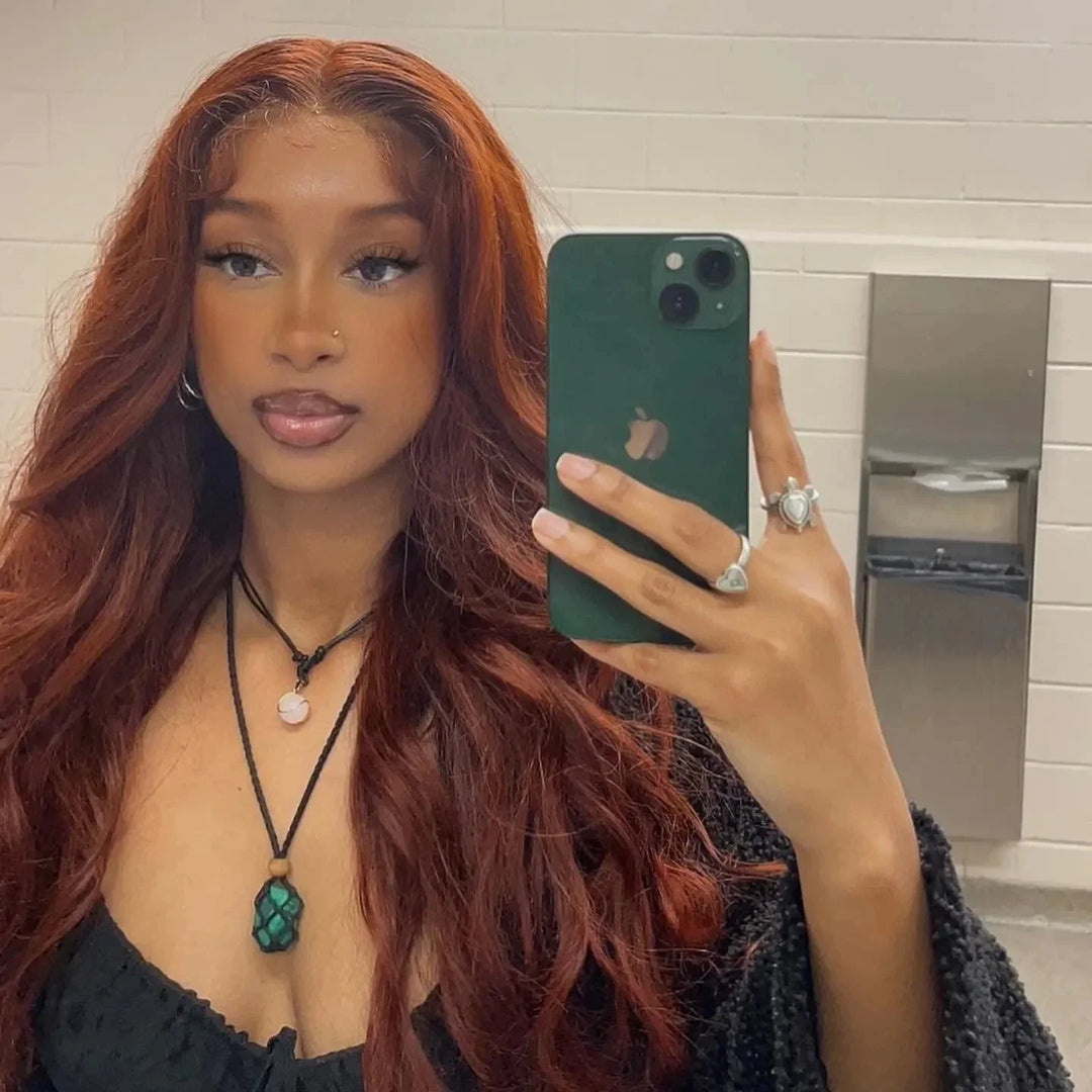 13x4 Reddish Brown Body Wave Wig