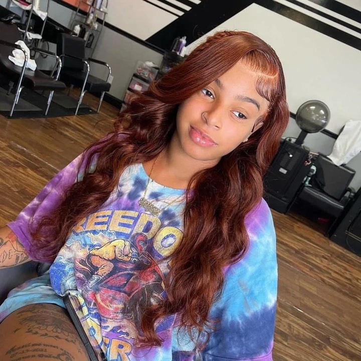 13x4 Reddish Brown Body Wave Wig