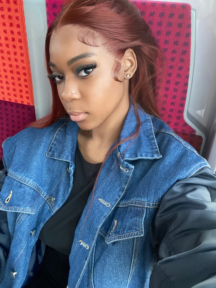 13x4 Reddish Brown Straight Wig