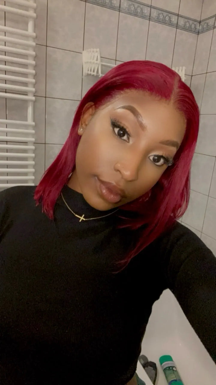 Burgundy Bob Lace Wig