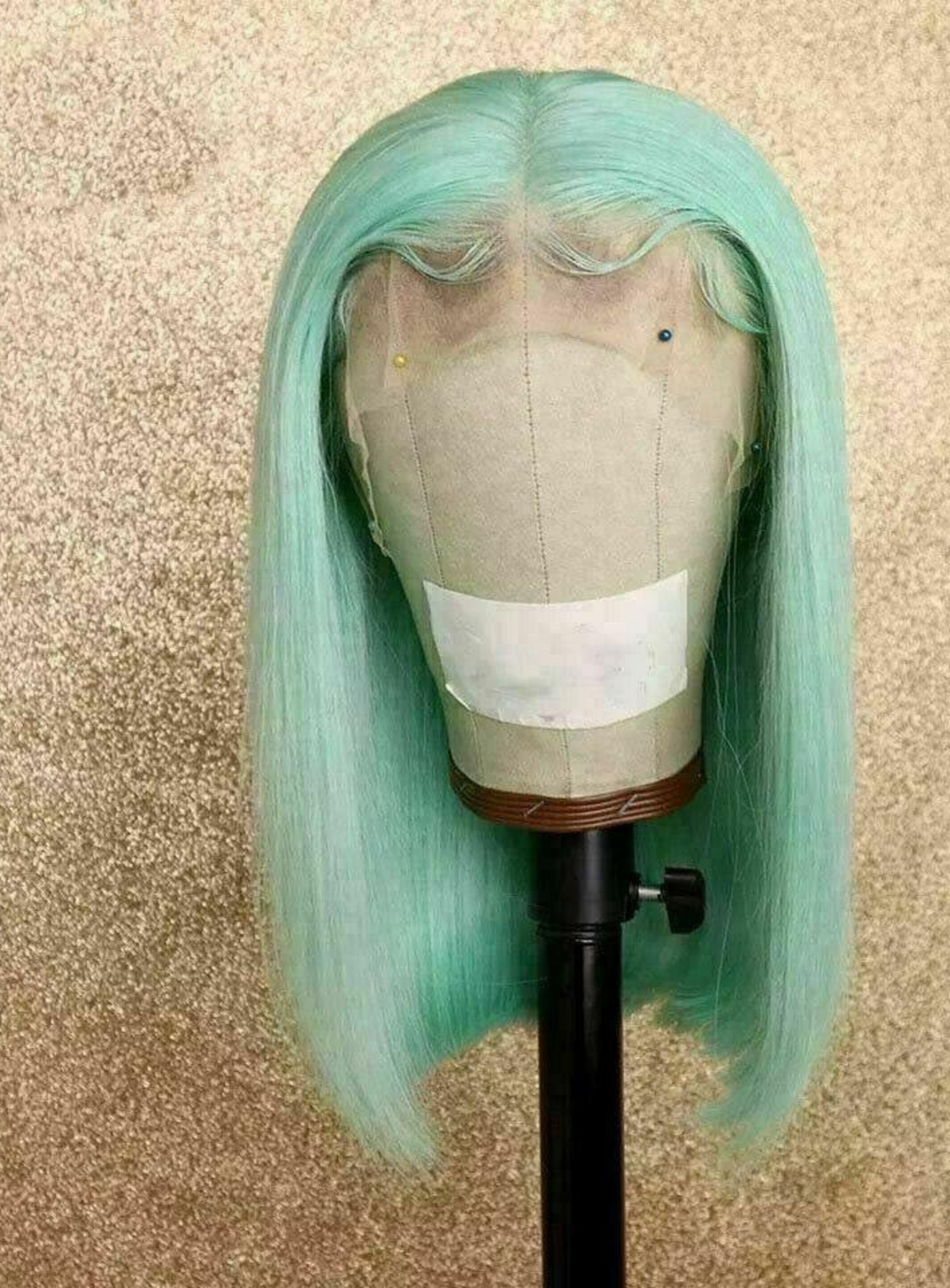 mint green straight wig