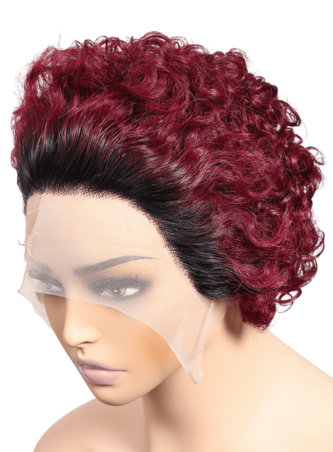 1B/99J Curly Pixie Lace Wig