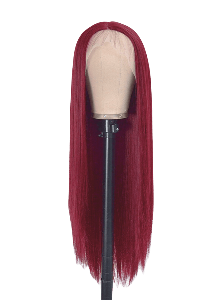 Burgundy Straight Lace Wig 