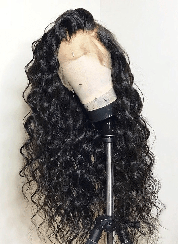 Natural Black Deep Wave Lace Wig - Lengths By Rihze' Qire