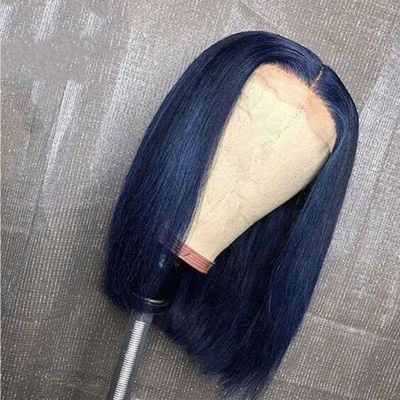 blue bob lace wig